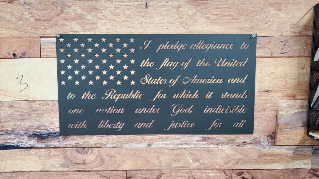 American Flag With Pledge Of Allegiance-advanced-metal-art.myshopify.com