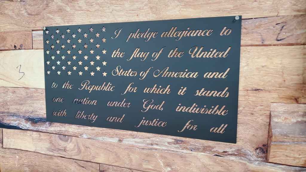 American Flag With Pledge Of Allegiance-advanced-metal-art.myshopify.com