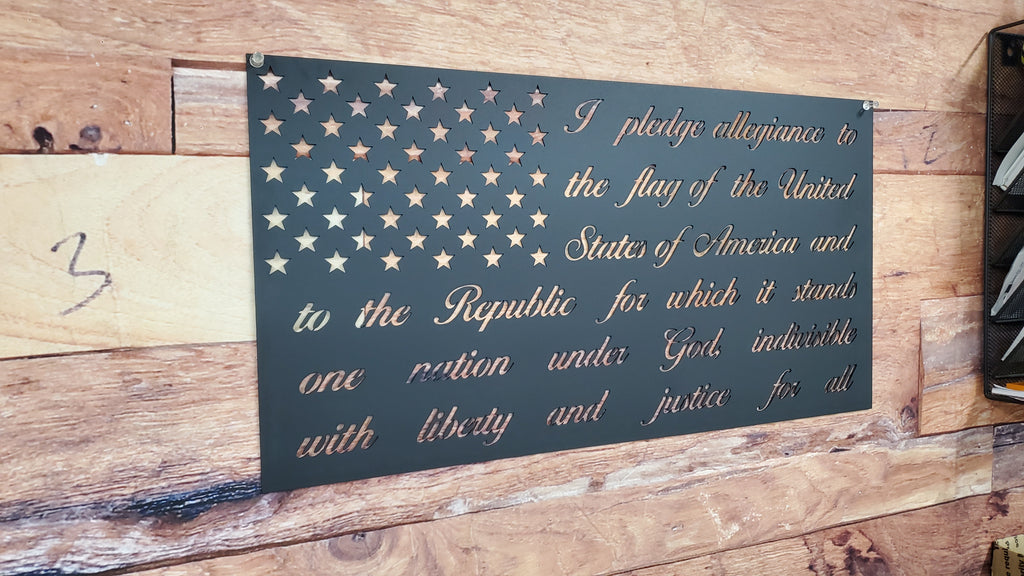 American Flag With Pledge Of Allegiance-advanced-metal-art.myshopify.com