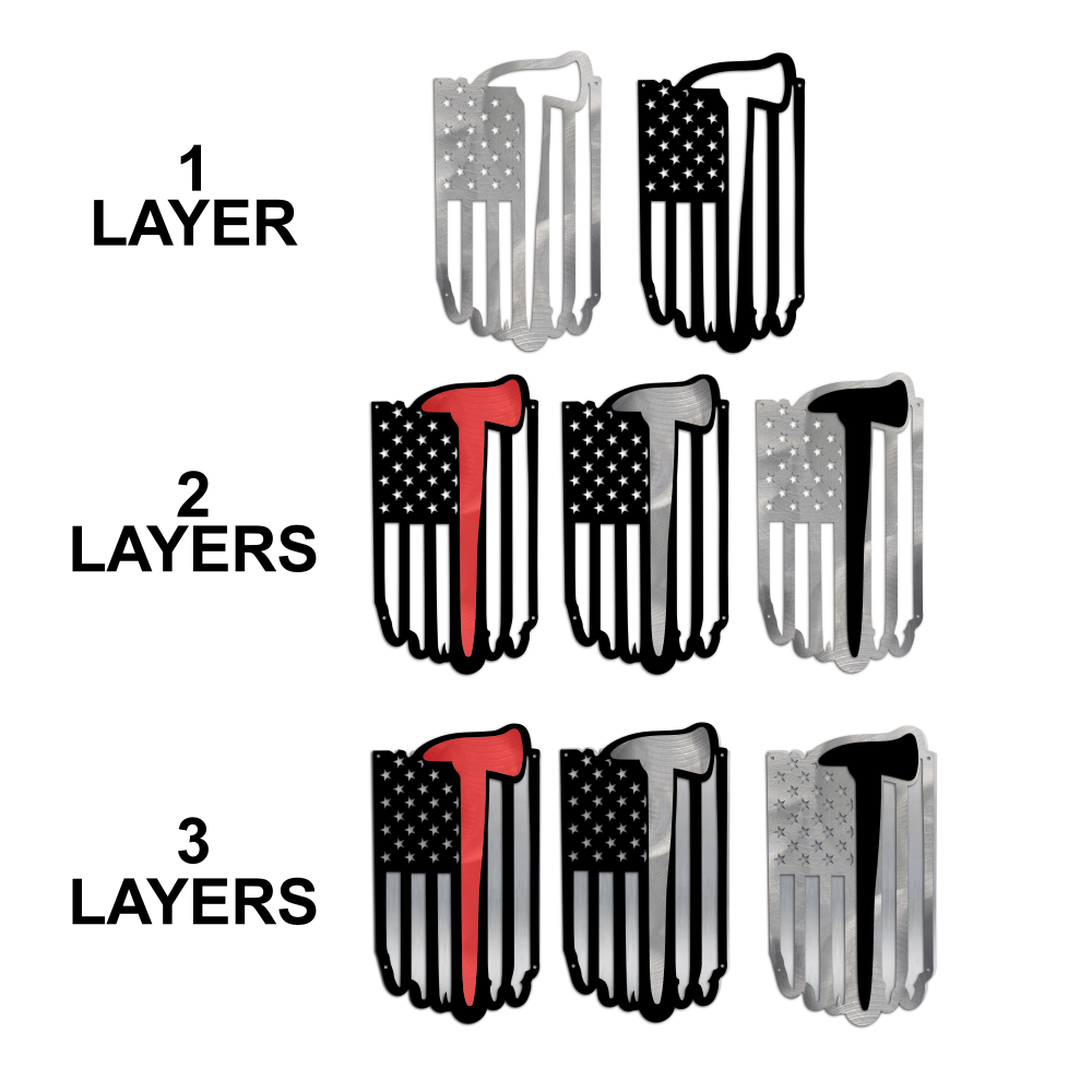 Tattered & Torn American Flag - Firefighter/Fireman Battle Axe-advanced-metal-art.myshopify.com