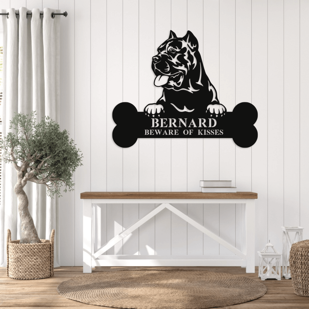 Dog Peeking Over Bone - Optional Yard Stakes