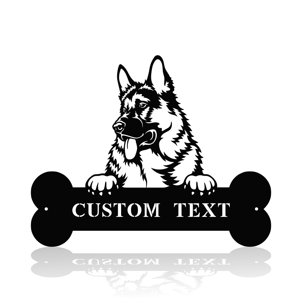 Dog Peeking Over Bone - Optional Yard Stakes