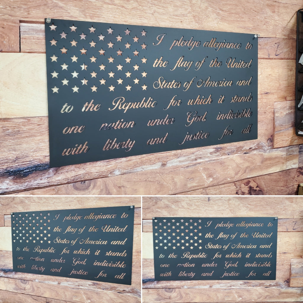 American Flag With Pledge Of Allegiance-advanced-metal-art.myshopify.com