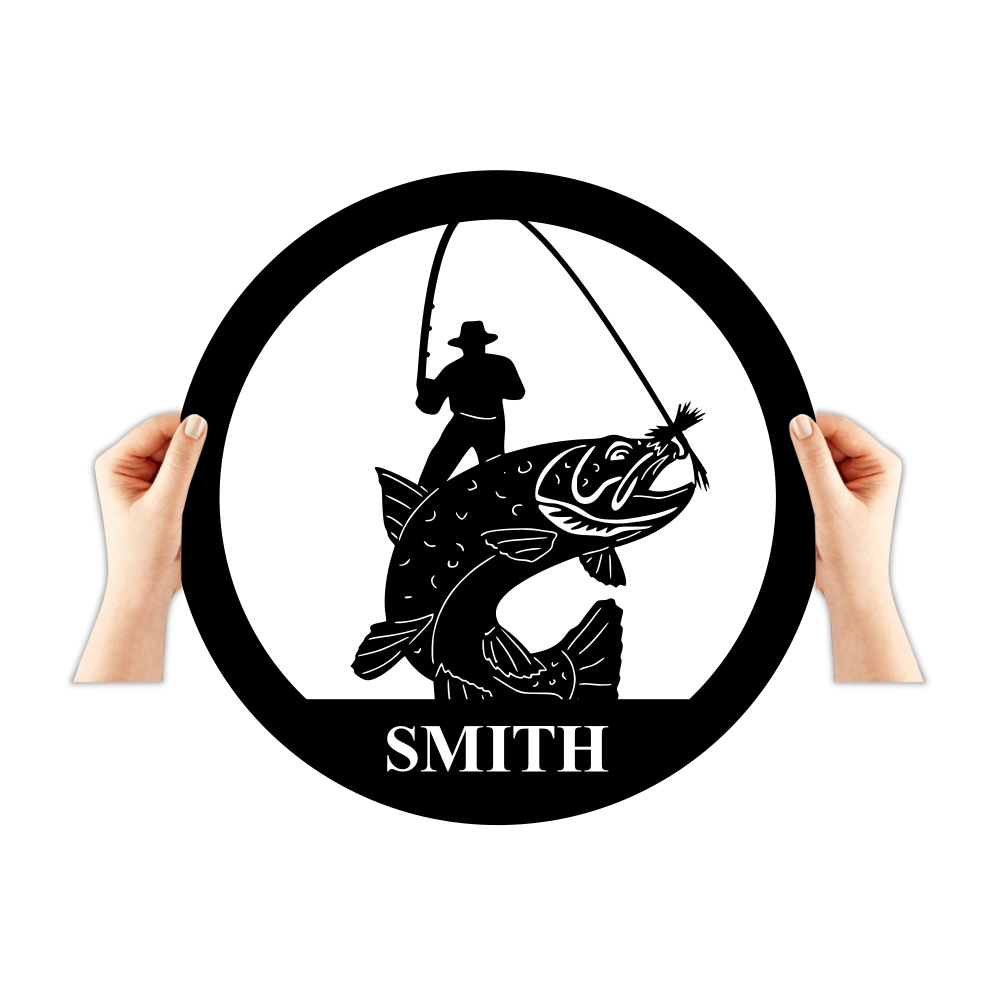 Salmon Fishing Monogram-advanced-metal-art.myshopify.com