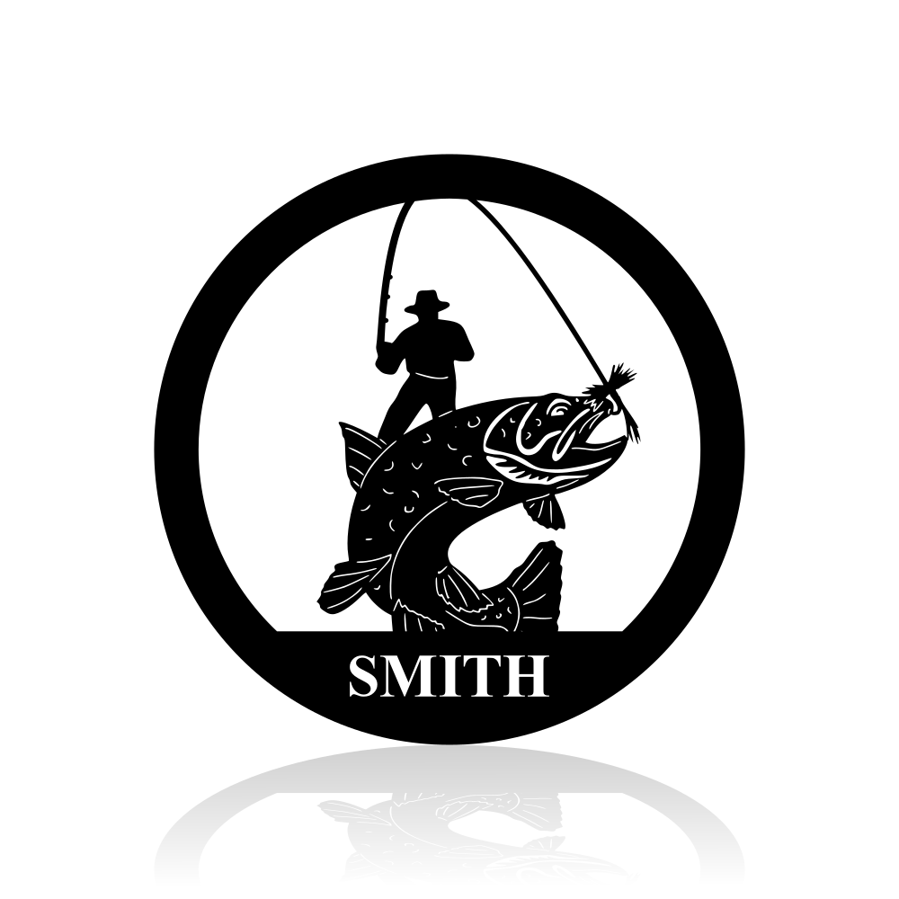 Salmon Fishing Monogram-advanced-metal-art.myshopify.com
