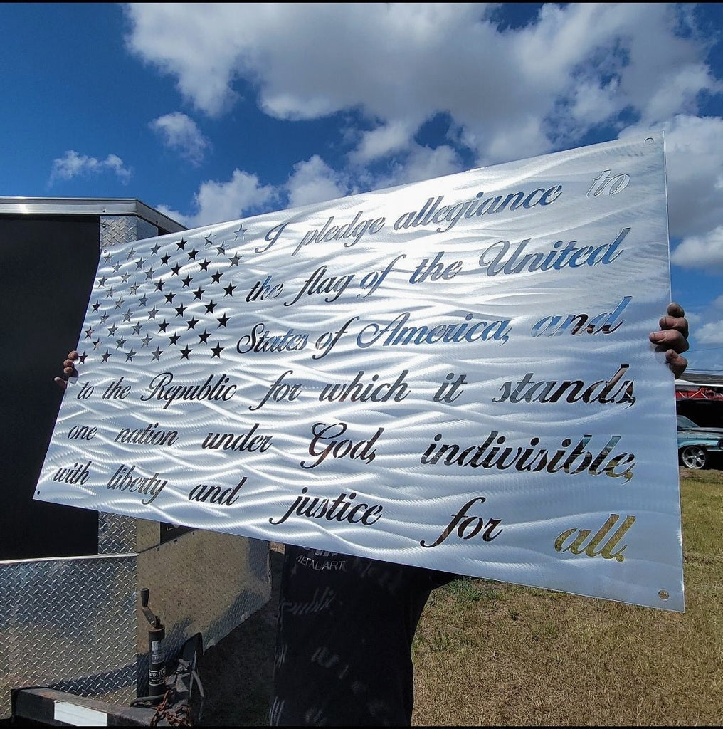American Flag With Pledge Of Allegiance