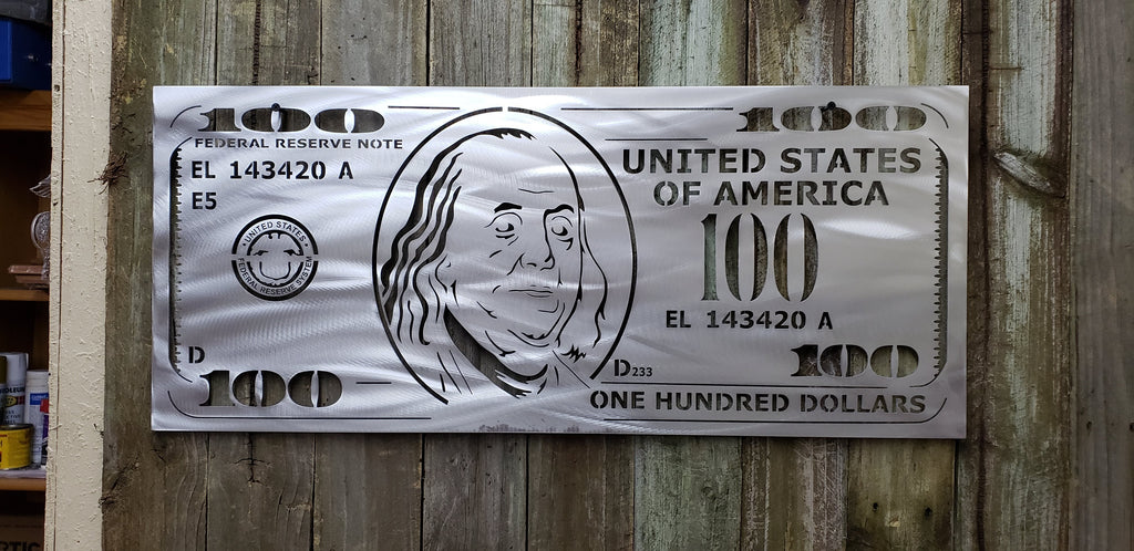 $100 Hundred Dollar Bill-advanced-metal-art.myshopify.com