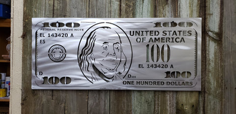 $100 Hundred Dollar Bill-advanced-metal-art.myshopify.com