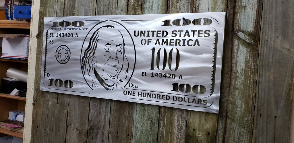 $100 Hundred Dollar Bill-advanced-metal-art.myshopify.com