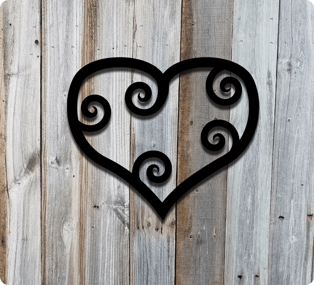 Curly Heart - 12"-advanced-metal-art.myshopify.com