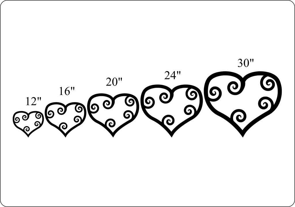 Curly Heart - 12"-advanced-metal-art.myshopify.com