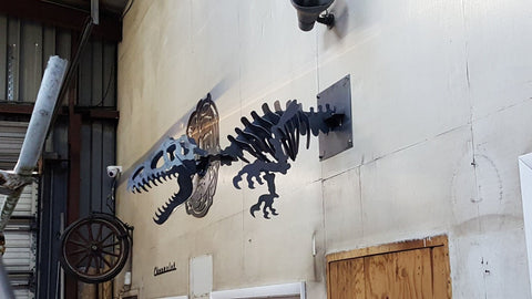 T-Rex Skeleton Bust Wall Mount-advanced-metal-art.myshopify.com