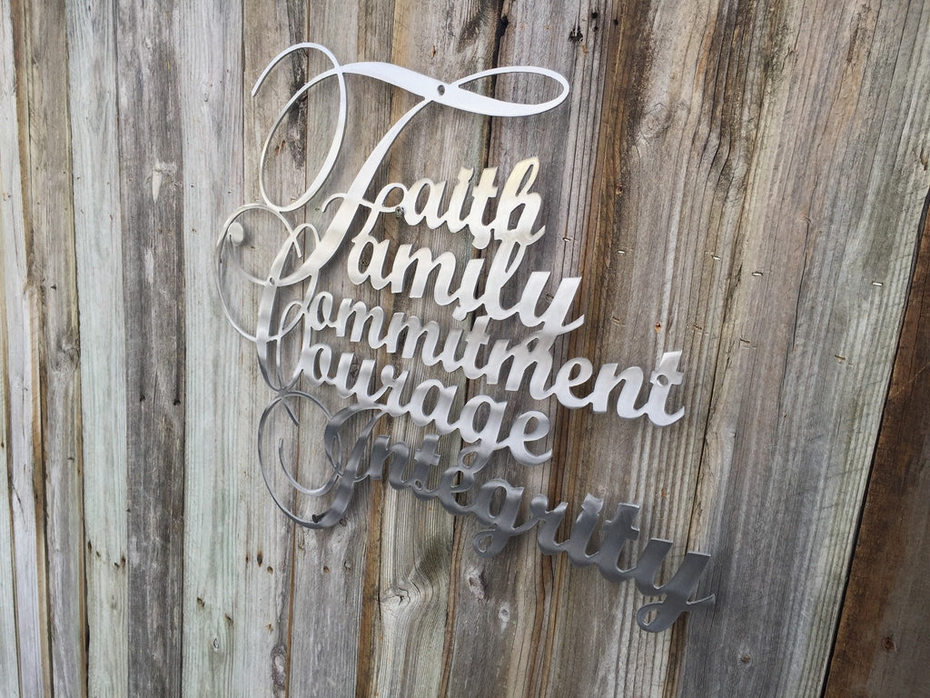 Faith Family Commitment Courage Integrity-advanced-metal-art.myshopify.com