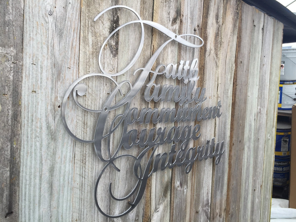 Faith Family Commitment Courage Integrity-advanced-metal-art.myshopify.com