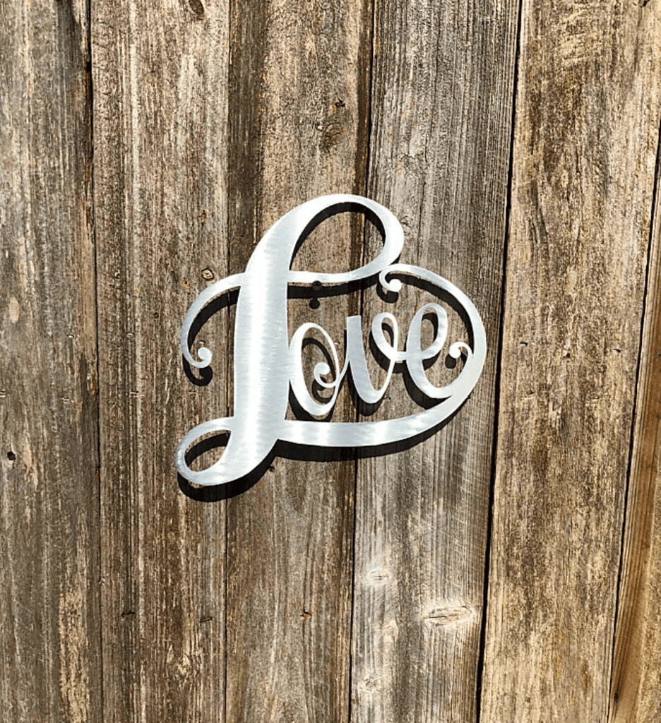 Cursive Love Heart Shape-advanced-metal-art.myshopify.com