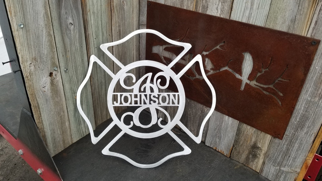 Firefighter Shield / Maltese Cross-advanced-metal-art.myshopify.com