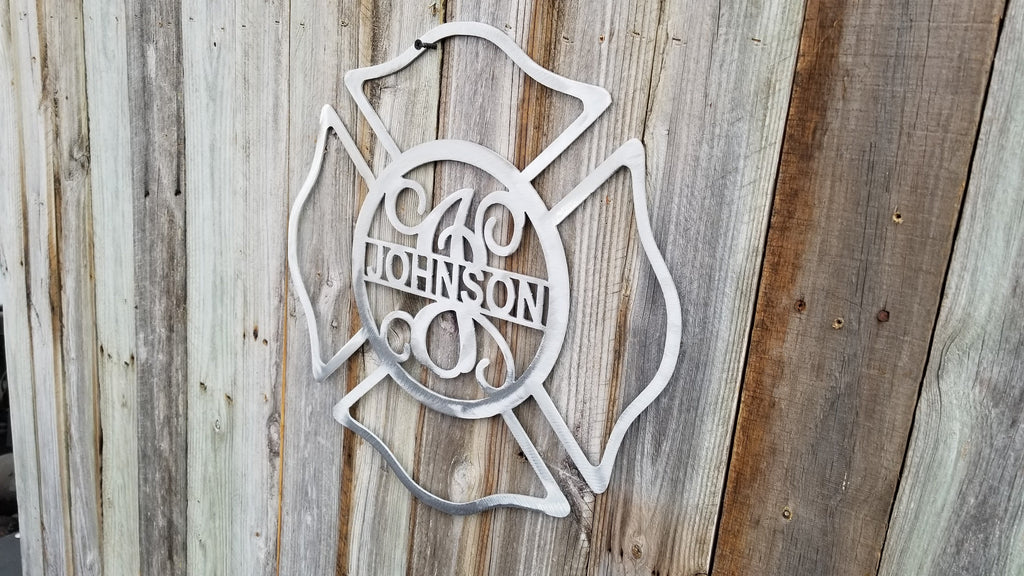 Firefighter Shield / Maltese Cross-advanced-metal-art.myshopify.com