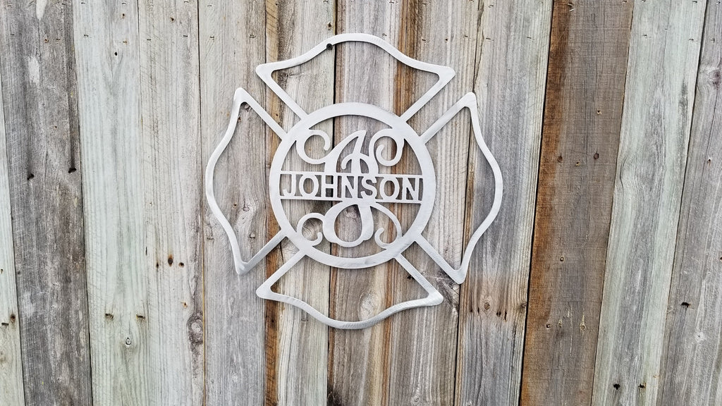 Firefighter Shield / Maltese Cross-advanced-metal-art.myshopify.com