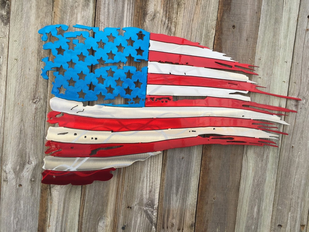 Tattered & Torn American Flag-advanced-metal-art.myshopify.com