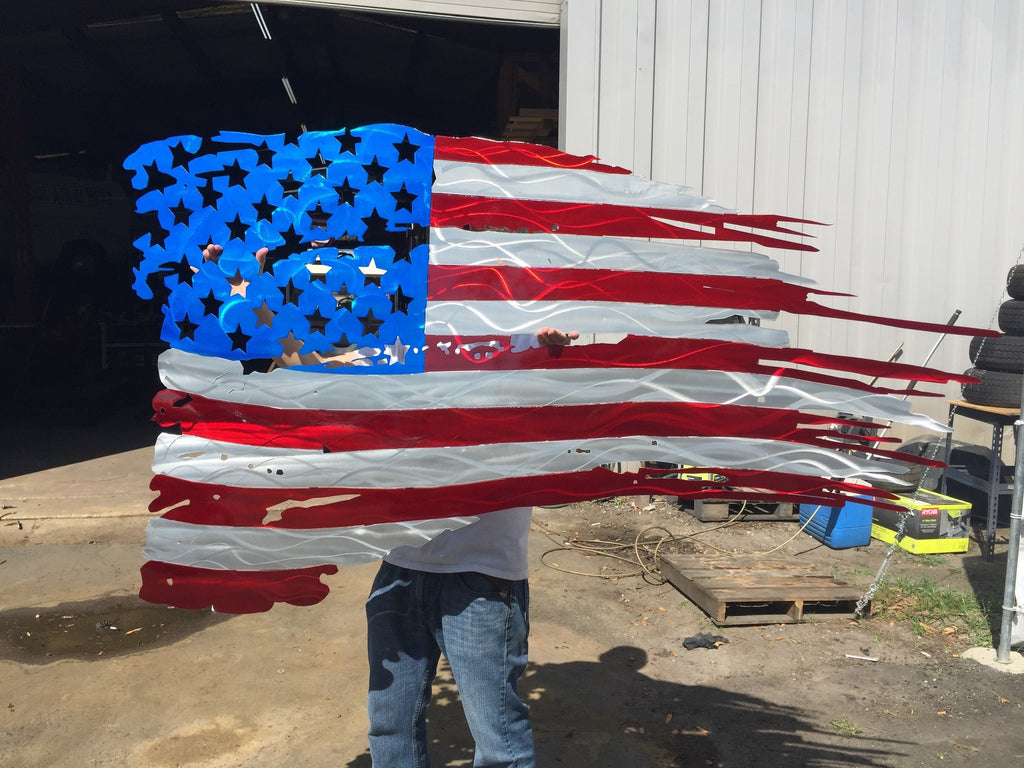 Tattered & Torn American Flag-advanced-metal-art.myshopify.com