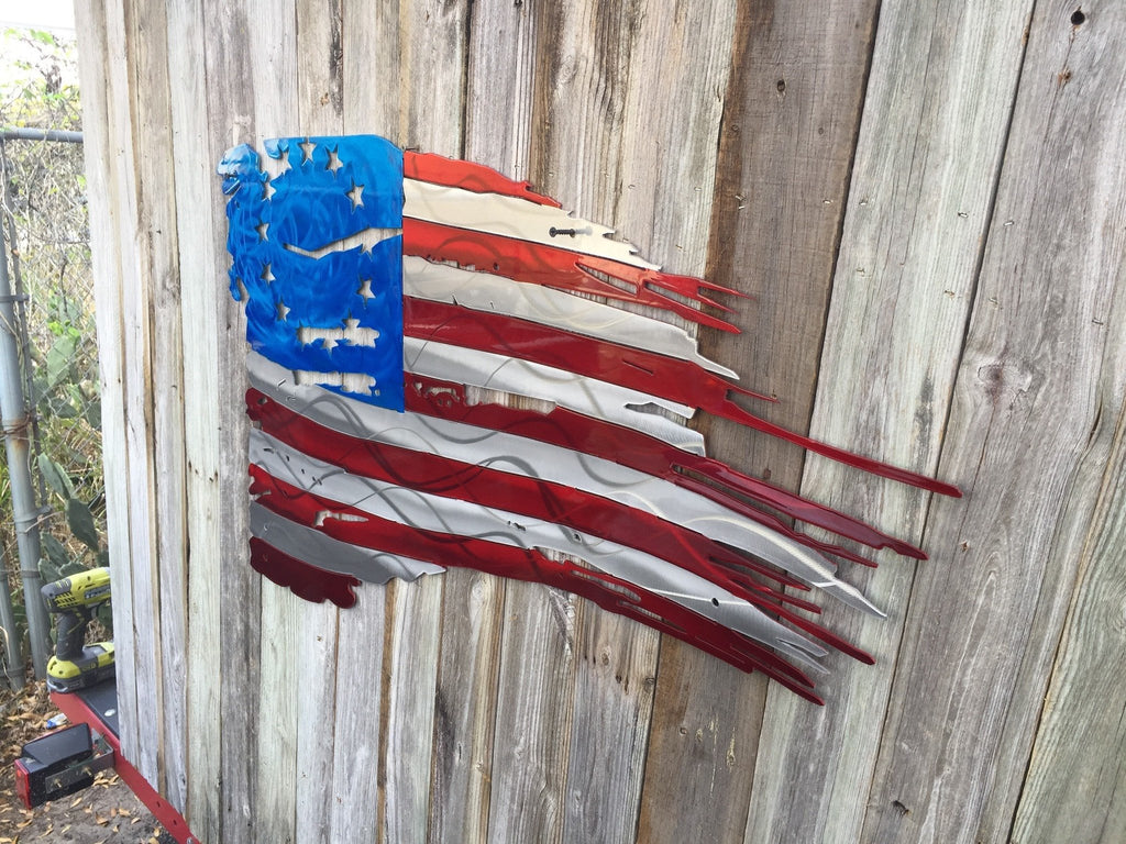 Tattered & Torn American Flag - Betsy Ross 1776-advanced-metal-art.myshopify.com