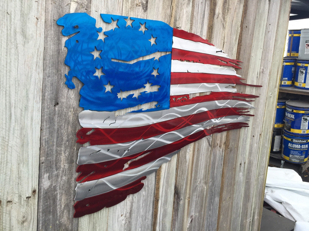 Tattered & Torn American Flag - Betsy Ross 1776-advanced-metal-art.myshopify.com