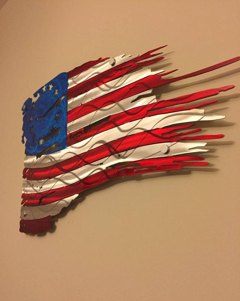 Tattered & Torn American Flag - Betsy Ross 1776-advanced-metal-art.myshopify.com