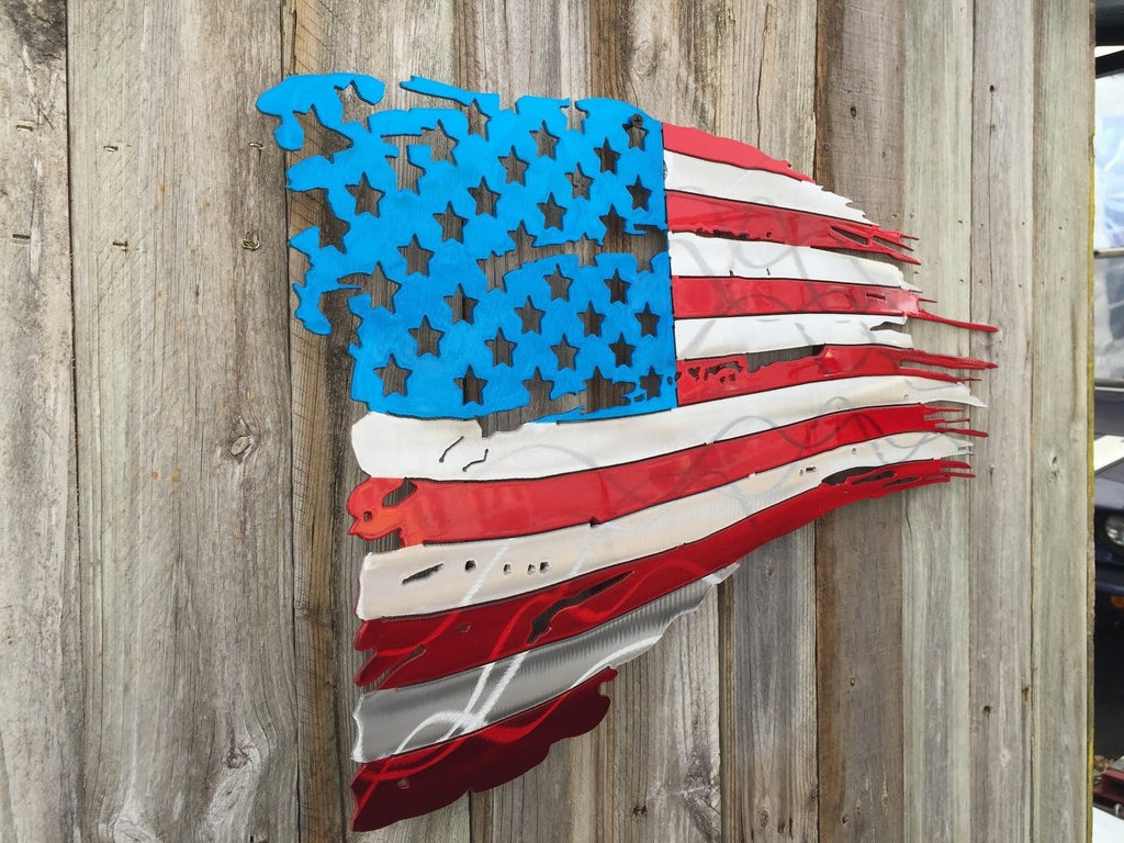 Tattered & Torn American Flag-advanced-metal-art.myshopify.com
