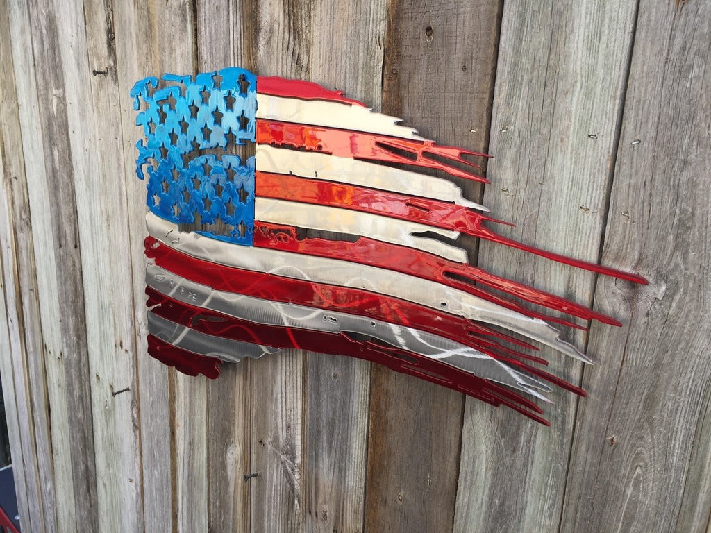 Tattered & Torn American Flag-advanced-metal-art.myshopify.com