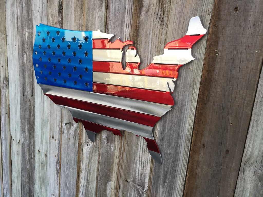 USA Map Painted As An American Flag-advanced-metal-art.myshopify.com