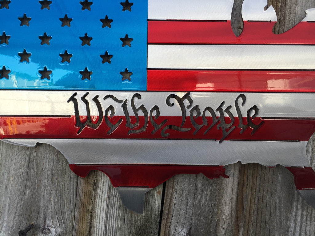 We The People USA Map Painted As An American Flag-advanced-metal-art.myshopify.com