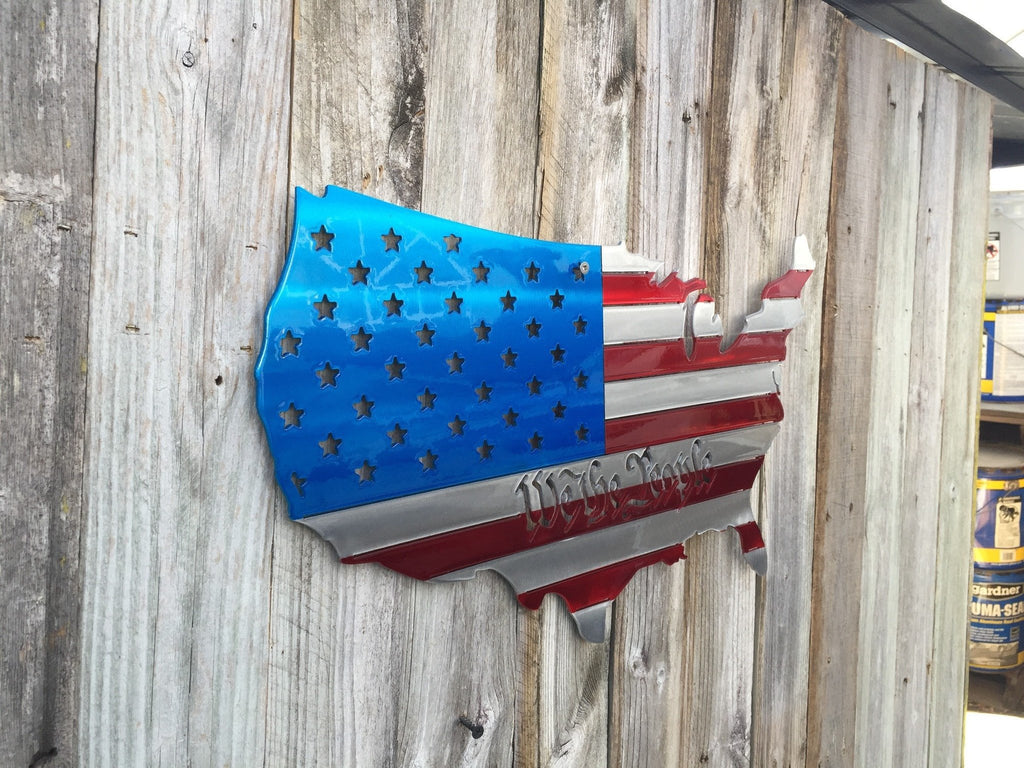 We The People USA Map Painted As An American Flag-advanced-metal-art.myshopify.com