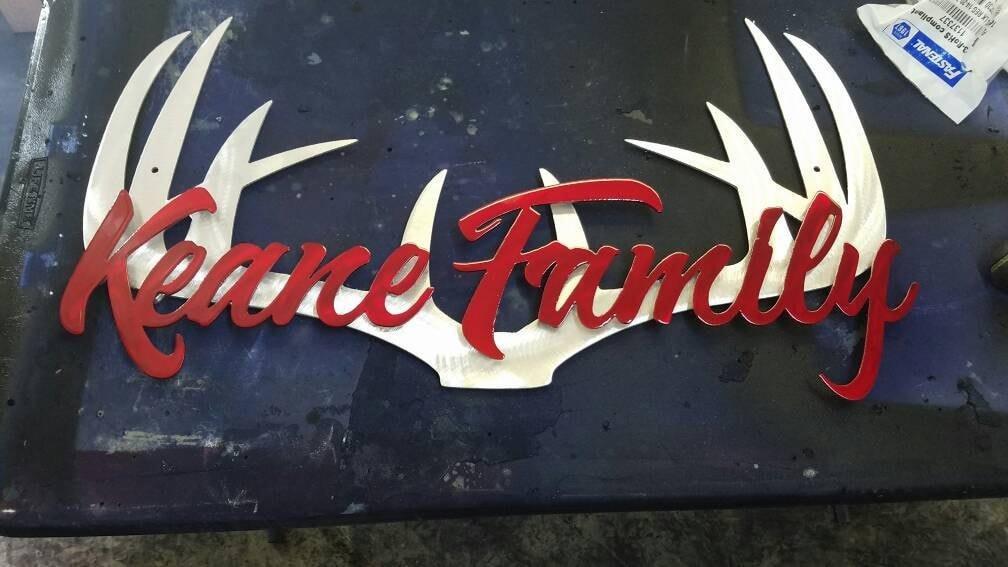 Antlers With Second Layer Name-advanced-metal-art.myshopify.com
