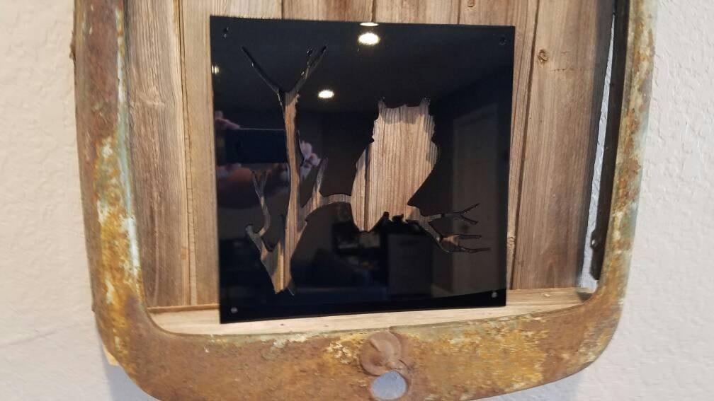 Owl Silhouette On A Branch-advanced-metal-art.myshopify.com