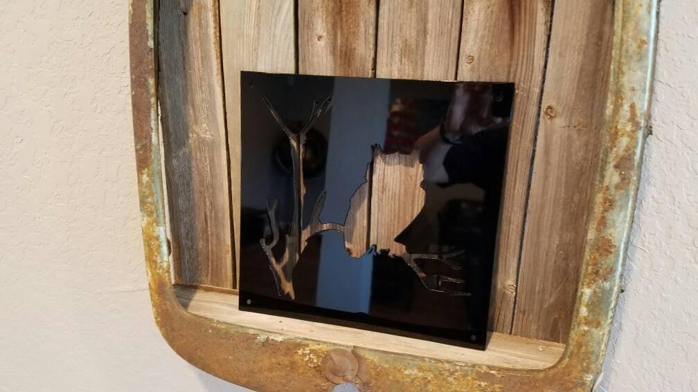 Owl Silhouette On A Branch-advanced-metal-art.myshopify.com