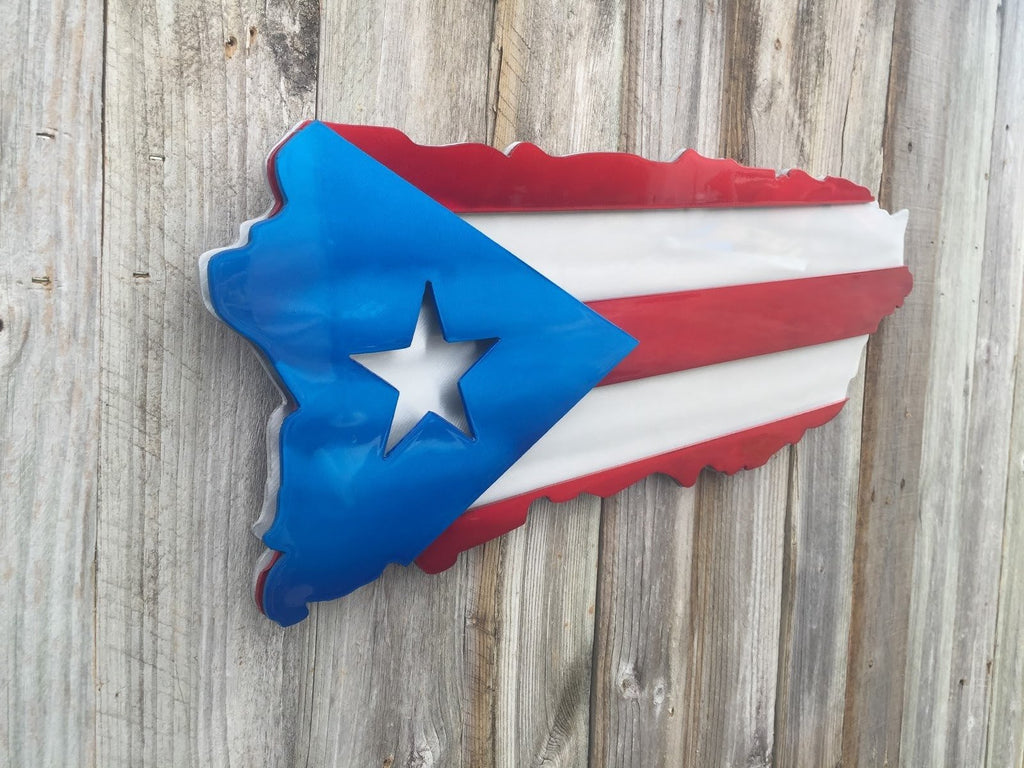Puerto Rico Shaped Flag-advanced-metal-art.myshopify.com
