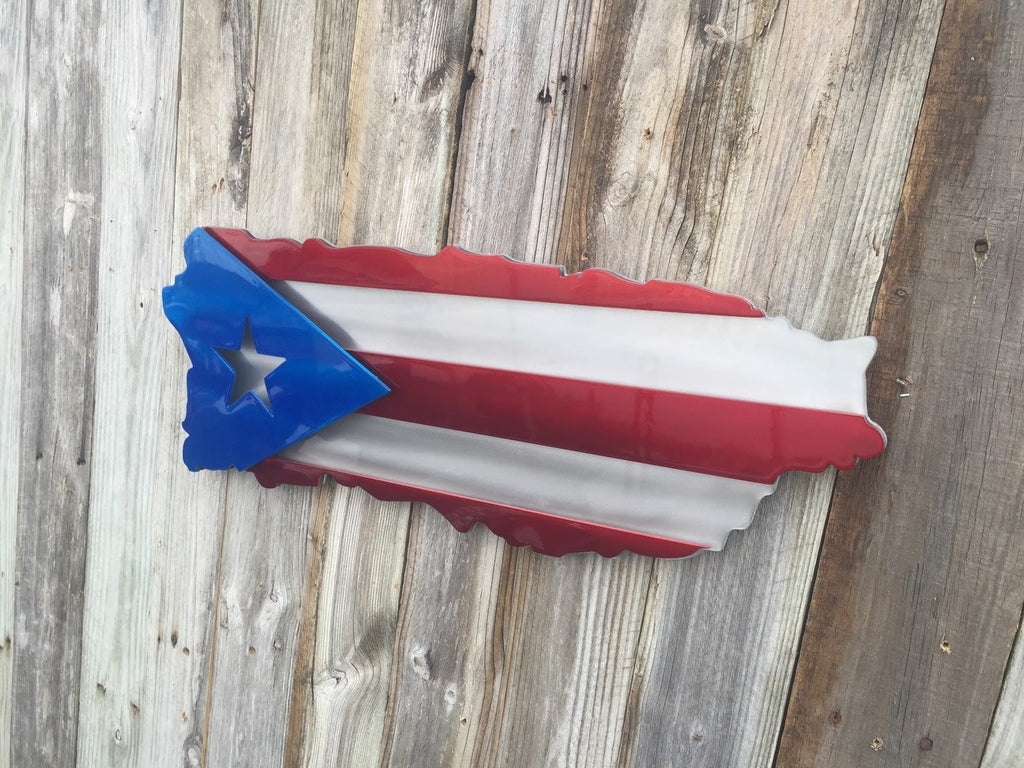 Puerto Rico Shaped Flag-advanced-metal-art.myshopify.com
