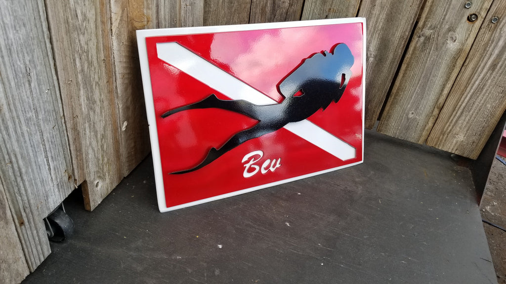 Scuba Diver Flag-advanced-metal-art.myshopify.com