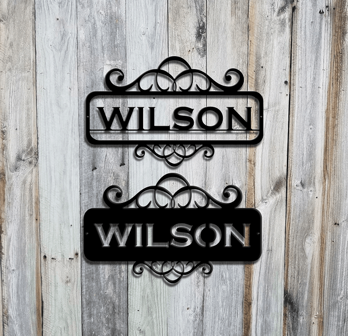 Filigree Name Plate / Address Plaque-advanced-metal-art.myshopify.com