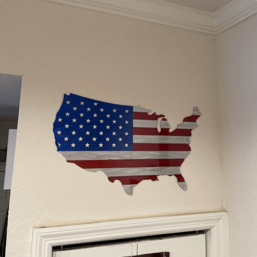 USA Map Painted As An American Flag-advanced-metal-art.myshopify.com