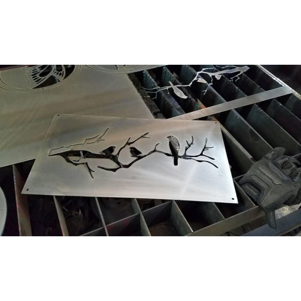 Birds On A Branch Silhouette-advanced-metal-art.myshopify.com