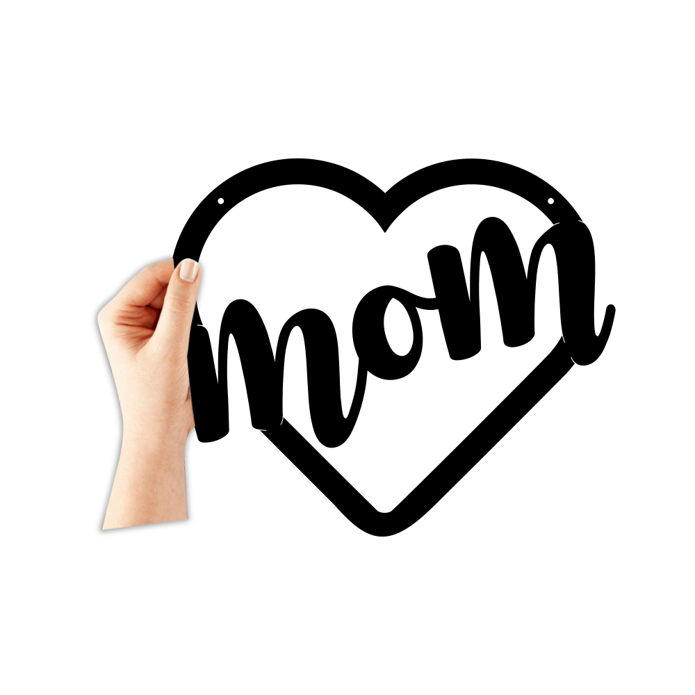 Mom Text In A Heart-advanced-metal-art.myshopify.com