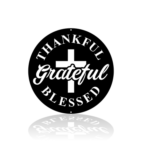 Round Thankful Grateful Blessed-advanced-metal-art.myshopify.com
