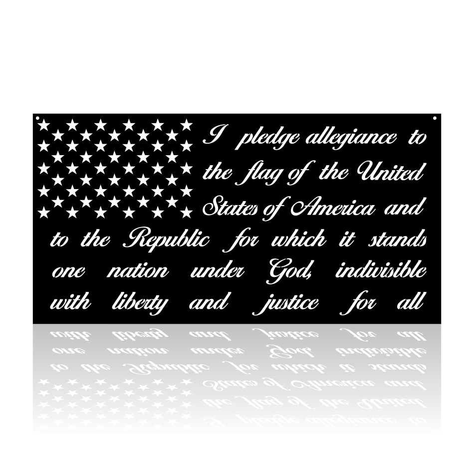 American Flag With Pledge Of Allegiance-advanced-metal-art.myshopify.com