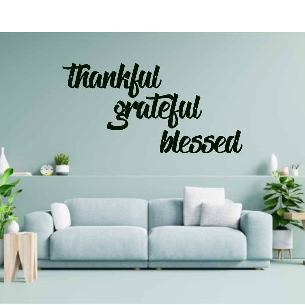 Thankful Grateful Blessed Words-advanced-metal-art.myshopify.com