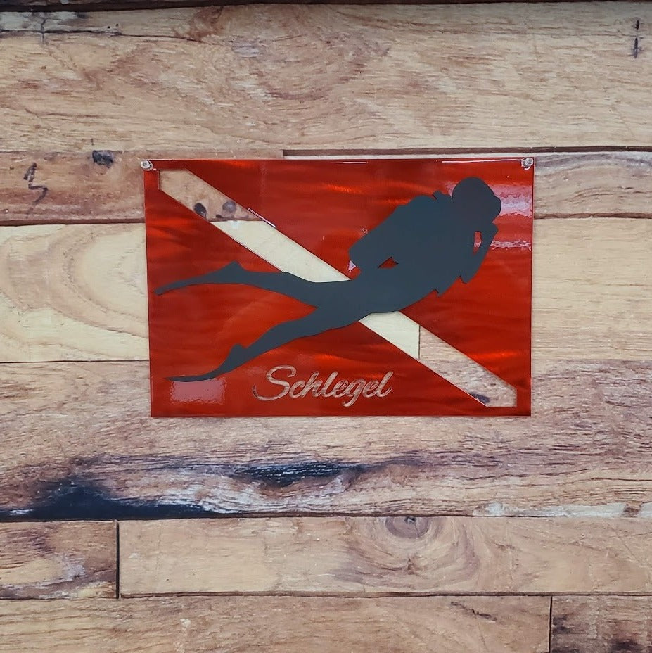 Scuba Diver Flag-advanced-metal-art.myshopify.com