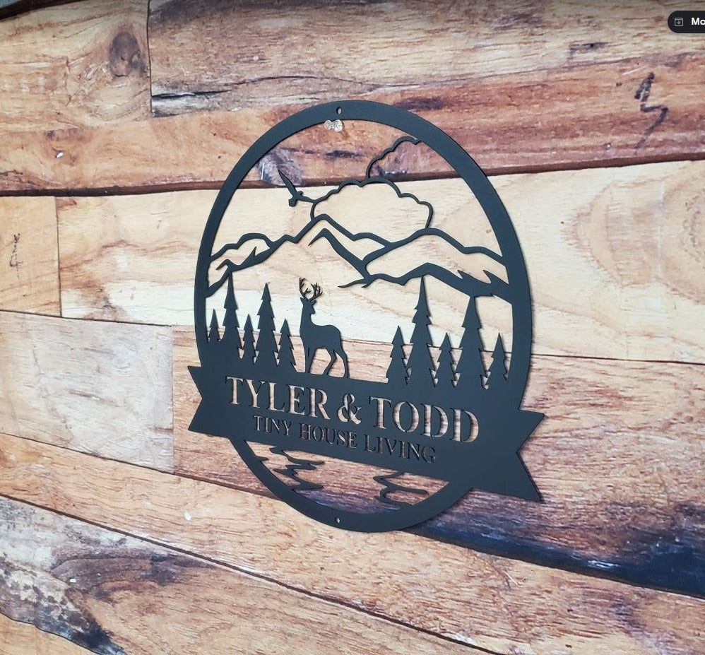 Mountains Nature Scene w/ Animal-advanced-metal-art.myshopify.com