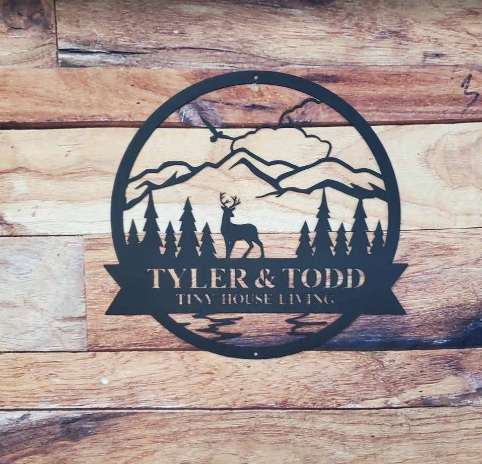 Mountains Nature Scene w/ Animal-advanced-metal-art.myshopify.com