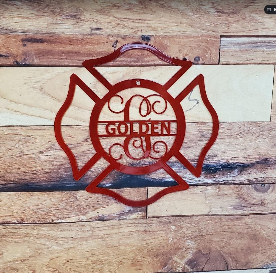 Firefighter Shield / Maltese Cross-advanced-metal-art.myshopify.com