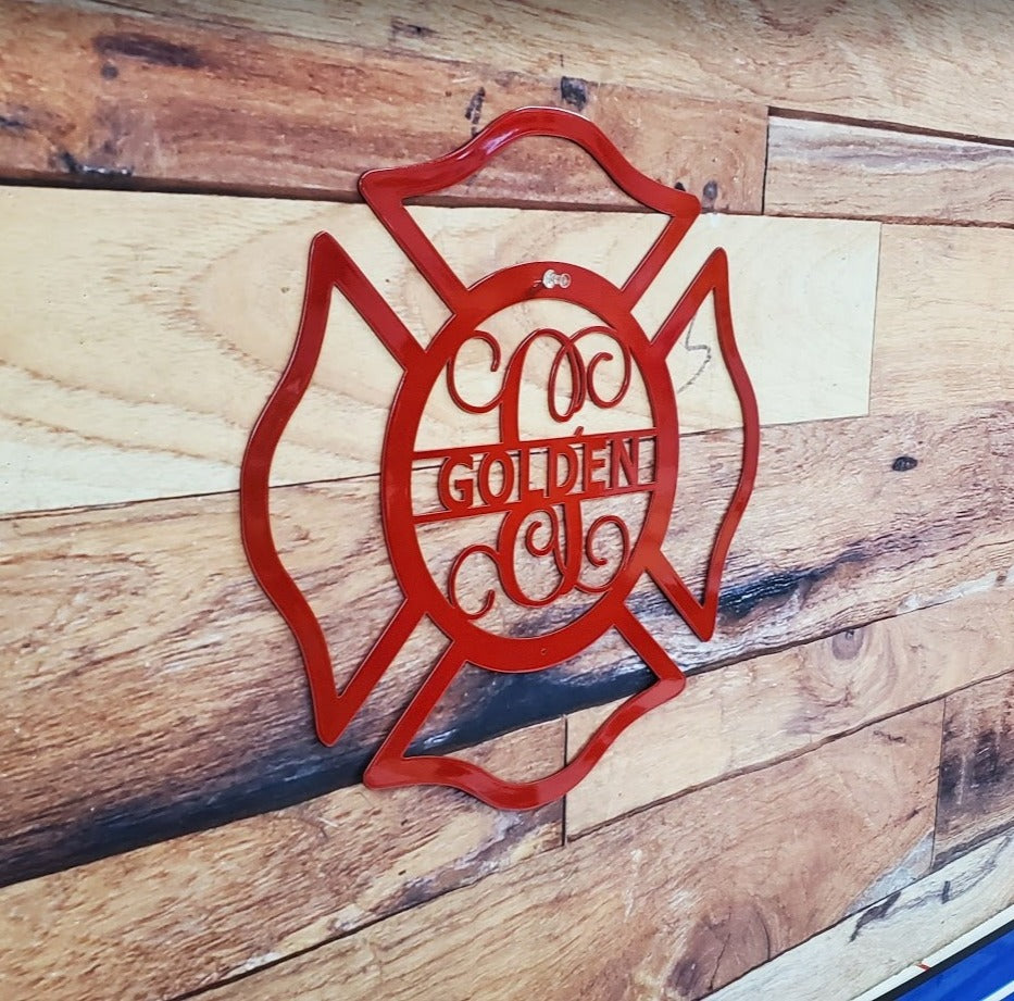 Firefighter Shield / Maltese Cross-advanced-metal-art.myshopify.com